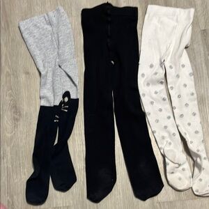 2/$20 Kids' Tights Set - Black, Gray, and White